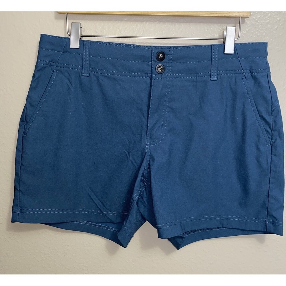 PrAna Alana Short 5'' inseam Blue size 14 Zipper Pocket Outdoors Hiking